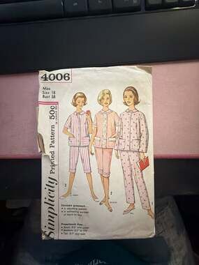 Simplicity Sewing Pattern 4006 Misses Pajamas Size 18